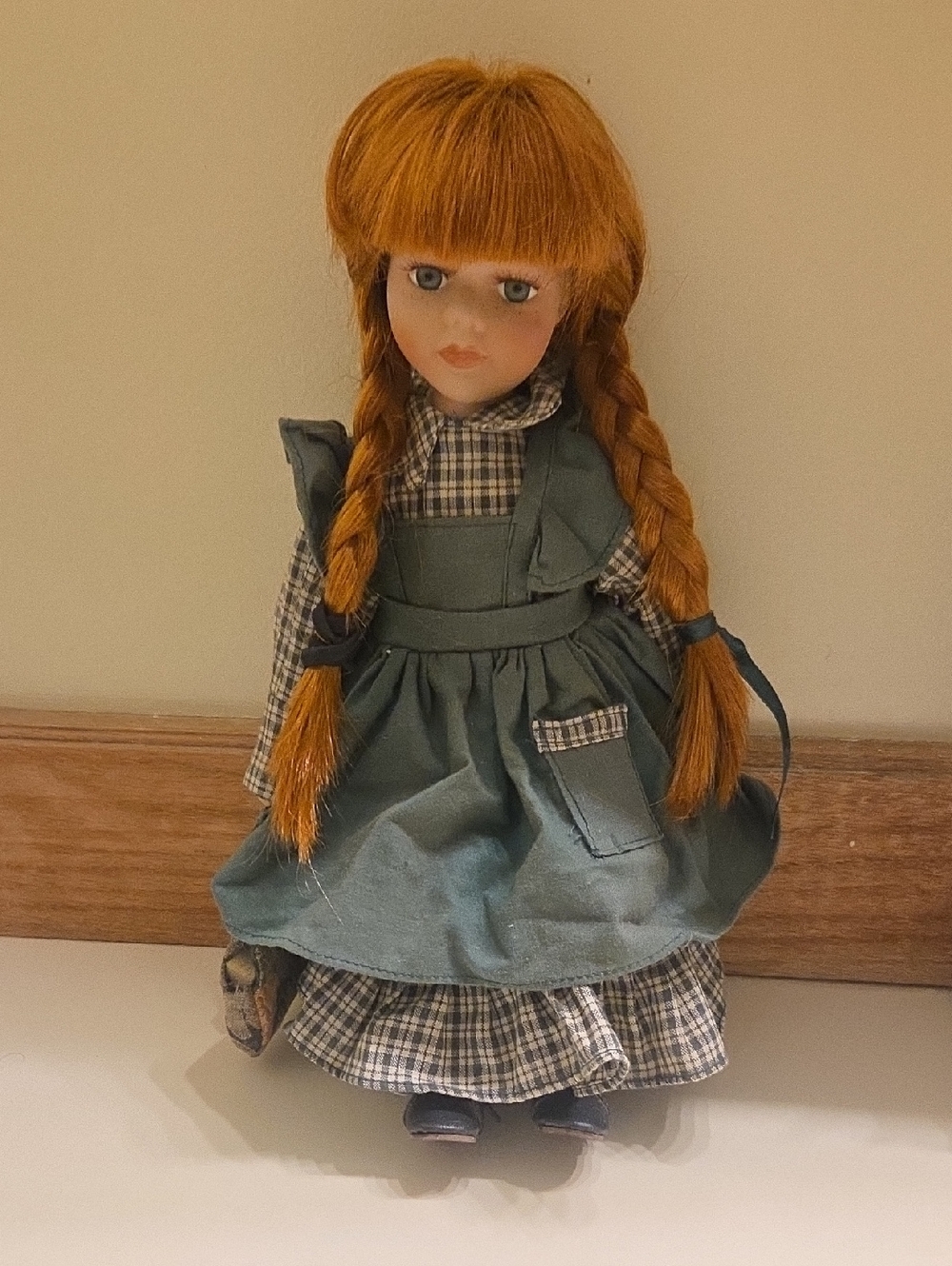 Porcelain Anne Of Green Gables- Vintage Style Kids Toy 12 Inches With Stand